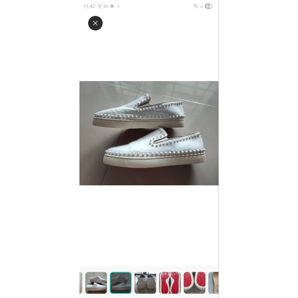 Pre Loved Sepatu Chrstian Loboutin warna putih size 45