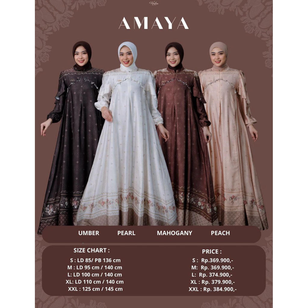 READY BISA COD AMAYA DRESS HALWA DRESS KONDANGAN DRESS LEBARAN DRESS CANTIK