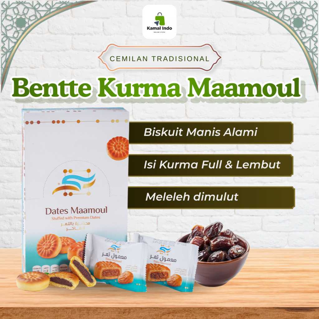 Bentte Maamoul Biskuit Kurma Arab 1 Pack 12 Pcs Kue Kering Isi | Dates Oleh Oleh Haji Umroh Snack