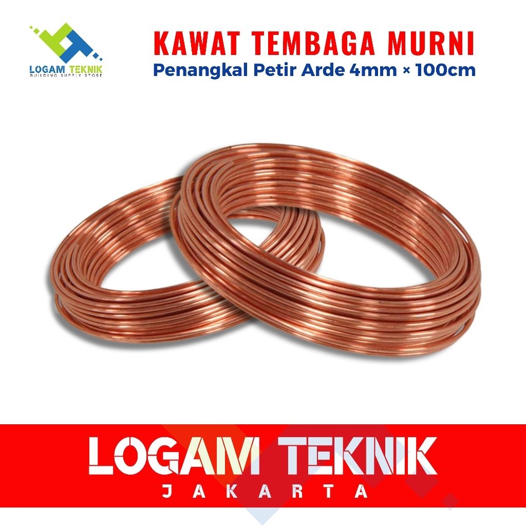 KAWAT TEMBAGA PENANGKAL PETIR 4mm | Kawat Tembaga Model Tunggal 4mm / Grounding