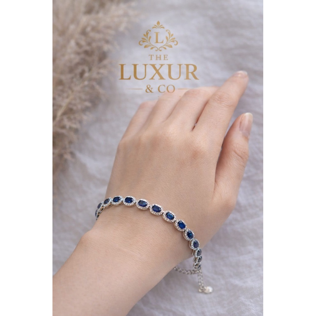 Gelang wanita  Batu asli natural blue safir dari tanzania
