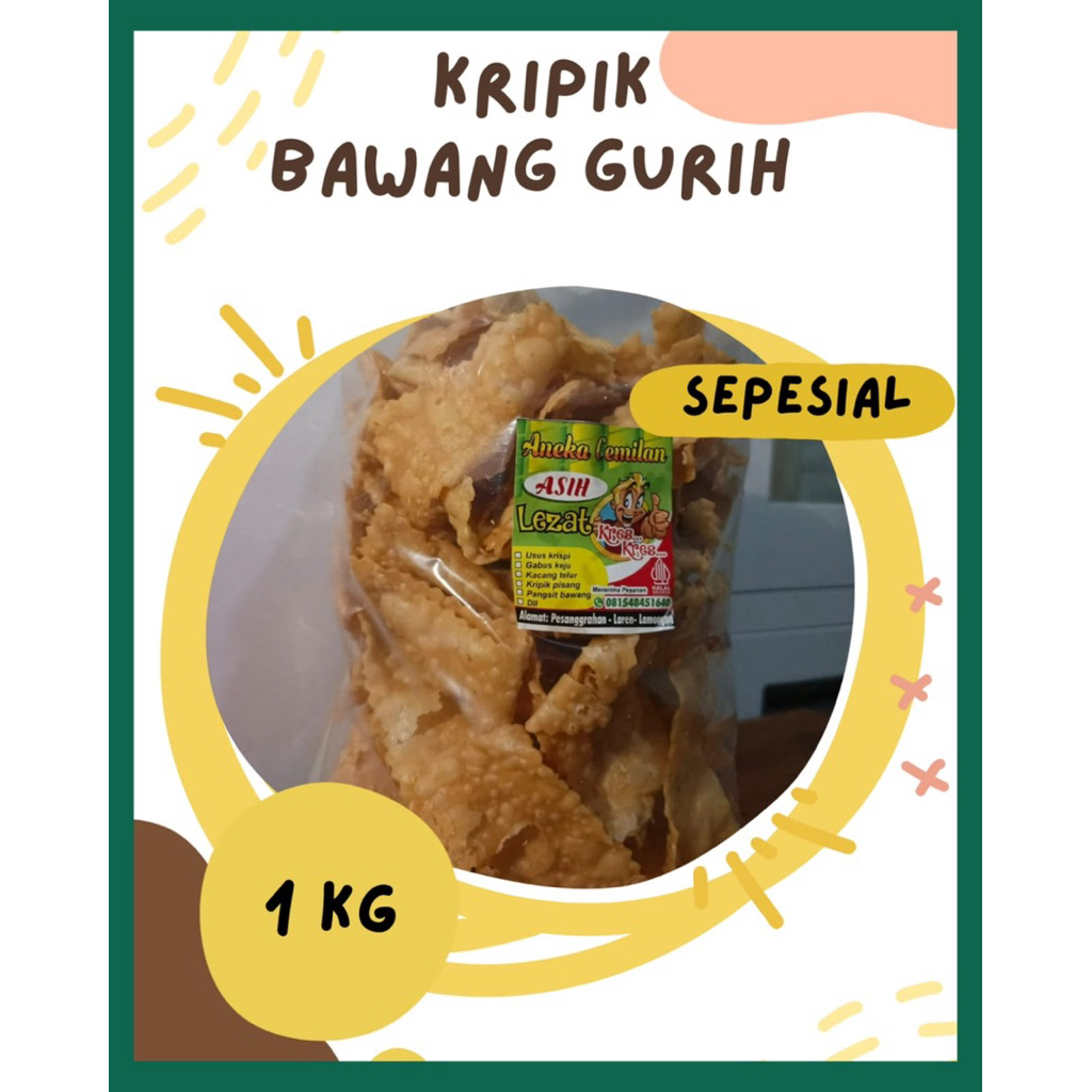 1 Kg Keripik Bawang gurih Homemade