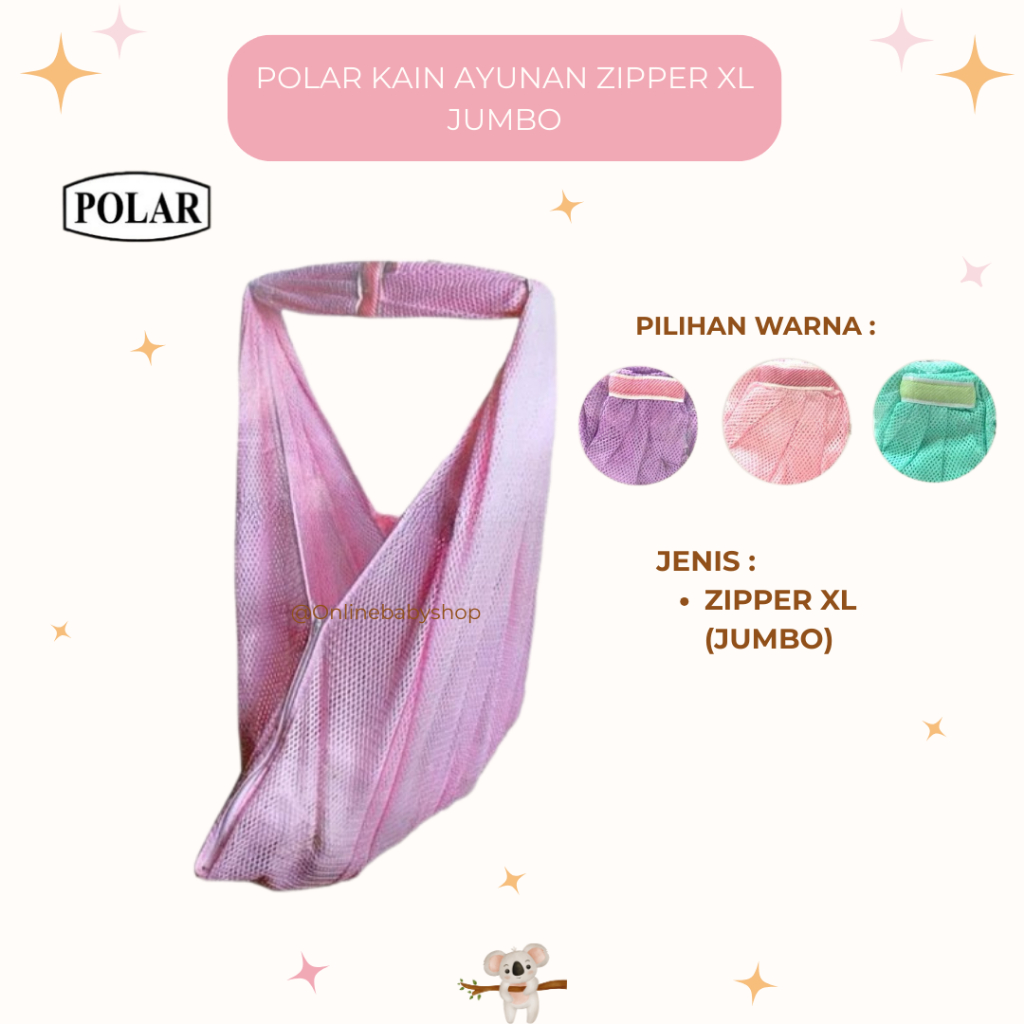 Polar Kain Ayunan Bayi With Zipper Uk XL Jumbo