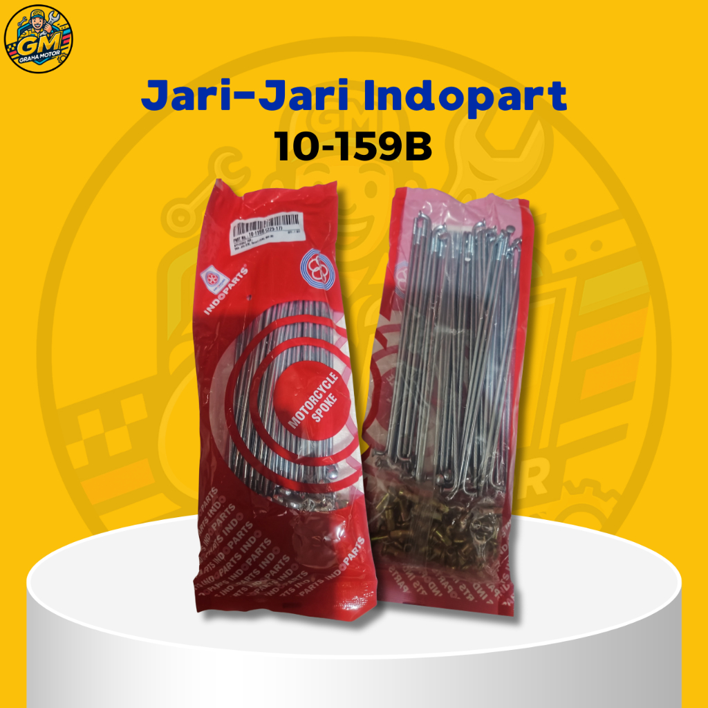 Jari Jari Motor Indoparts Ukuran 10-159B - Ruji Velg Belakang Ring 17 Silver (225-17)
