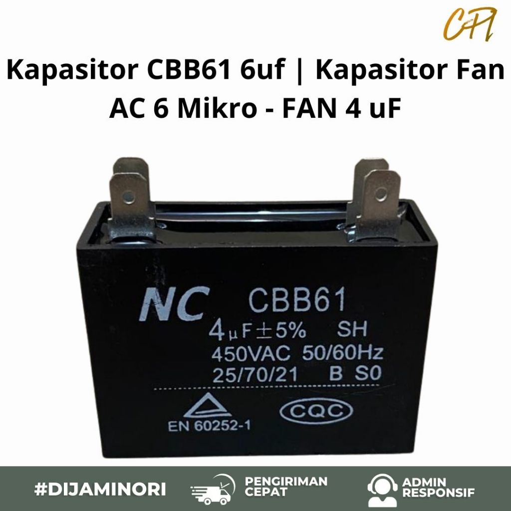 Kapasitor CBB61 6uf | Kapasitor Fan AC 6 Mikro - FAN 4 uF