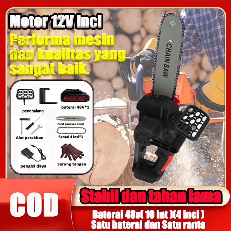 Gergaji Mesin Mini Makita 12 Inci Tanpa Sikat - Alat Potong Kayu Portabel Tahan Lama