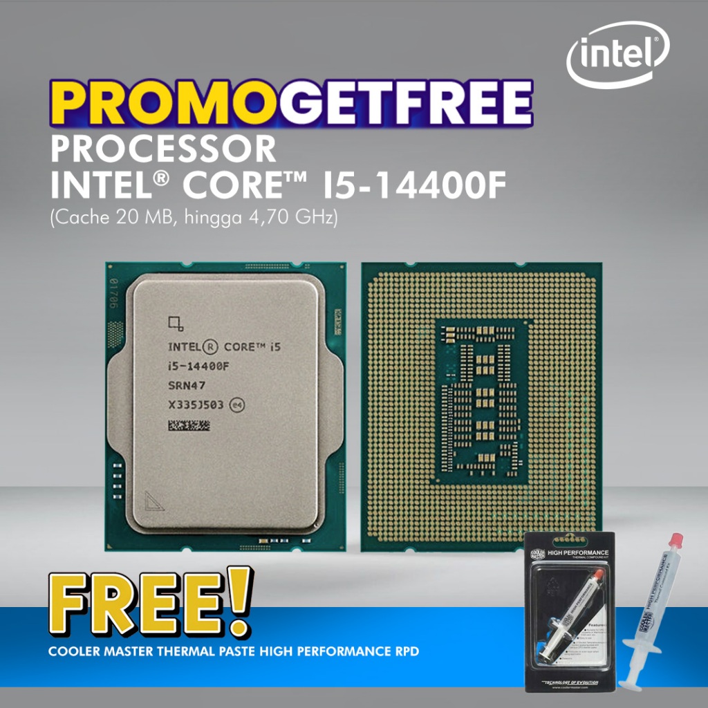 [FREE THERMAL PASTE] INTEL PROCESSOR I5 14400F LGA1700 TRAY