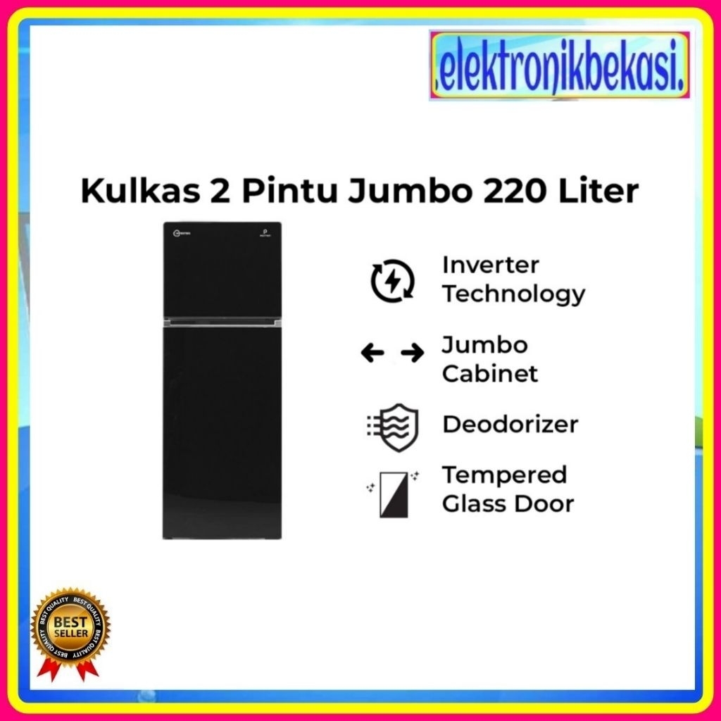 KULKAS POLYTRON PRW 23 VX / KULKAS POLYTRON 2 PINTU 220 LITER INVERTER  / KULKAS POLYTRON PRW-23VX
