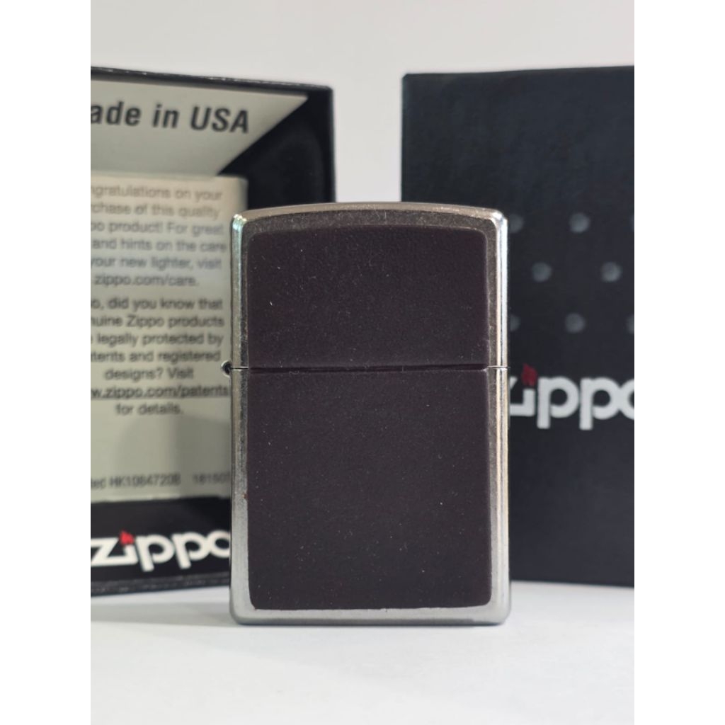 Original Zippo Black Leather Emblem 3D 46778