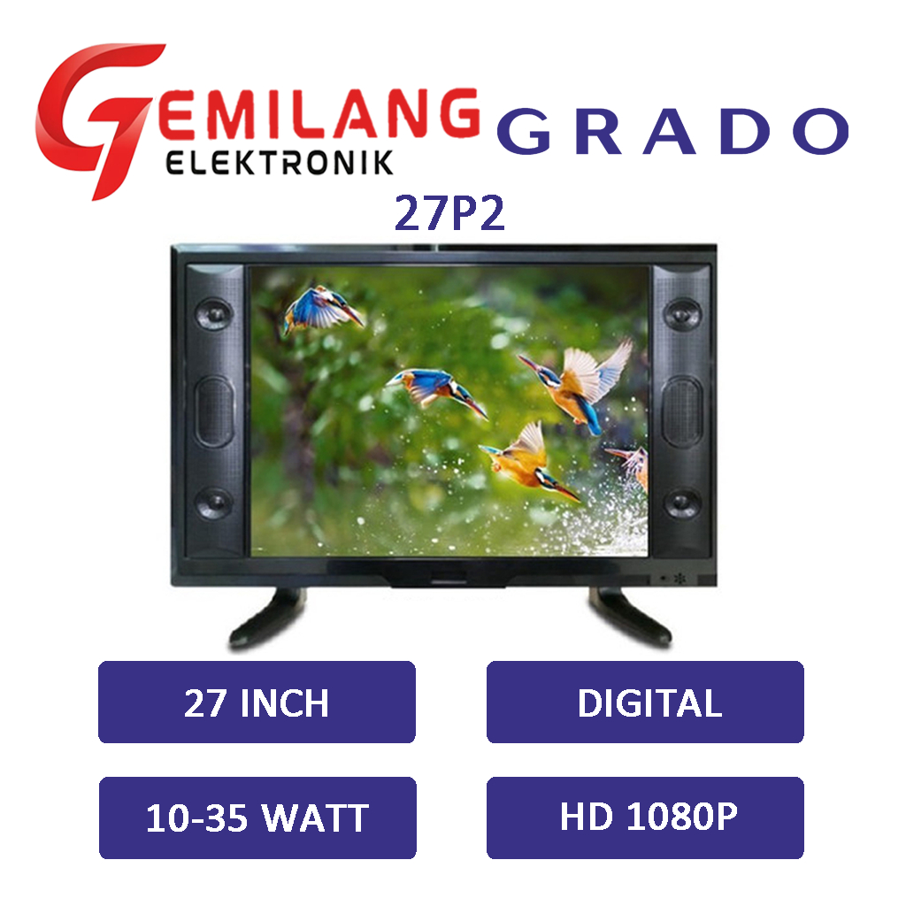 LED TV GRADO 17 INCH / 20 INCH / 22 INCH / 24 INCH / 27 INCH LED DIGITAL TV TANPA PERLU SET TOP BOX