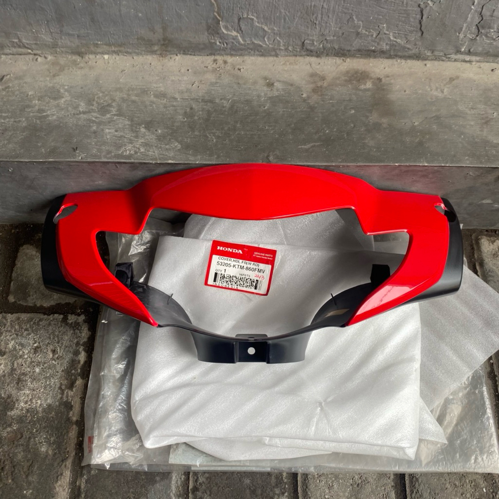 53205 KTM 860FMV COVER BATOK KEPALA DEPAN HONDA SUPRA X 125 LAMA TROMOL MERAH ORIGINAL AHM