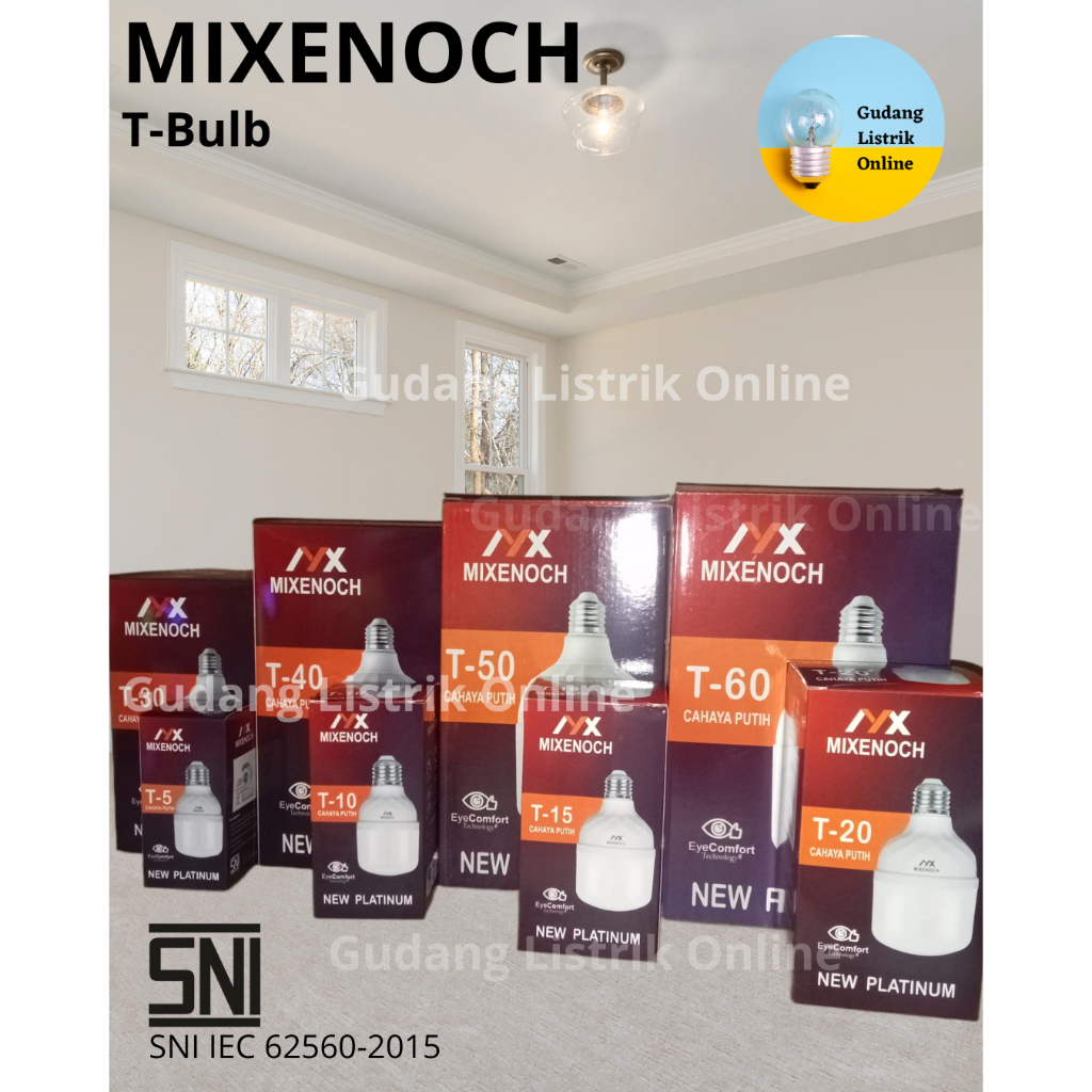 Mixenoch Lampu Led T Bulb Bodi Jumbo Hannochs Philip Tersedia 5 10 15 20 30 40 50 60 Watt Cahaya Put