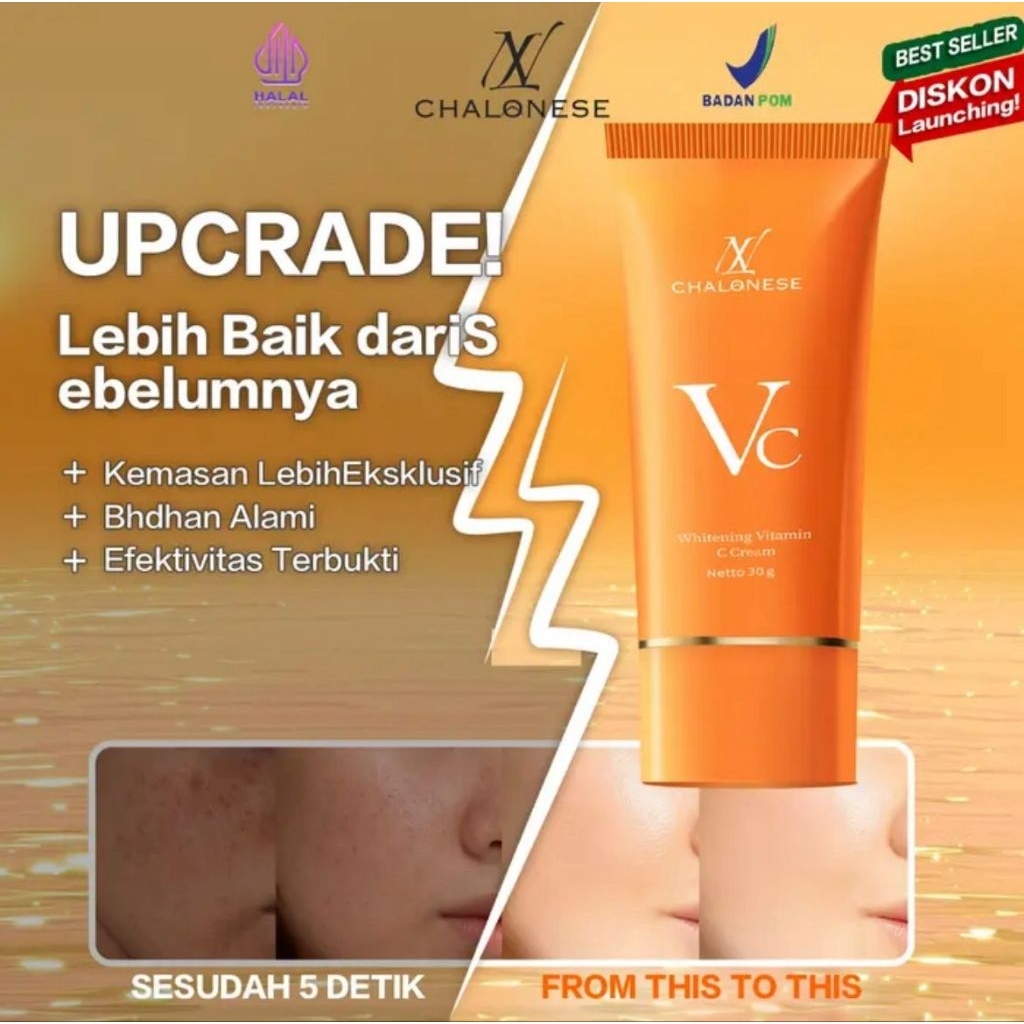 CHALONESE WHITENING VITAMIN C CREAM INSTANT GLOWING CERAH ANTI LUNTUR
