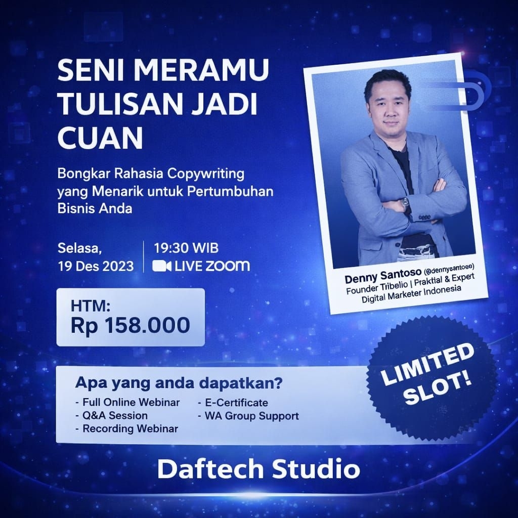 Bongkar Seni Copywriting untuk Pertumbuhan Bisnis by Denny Santoso