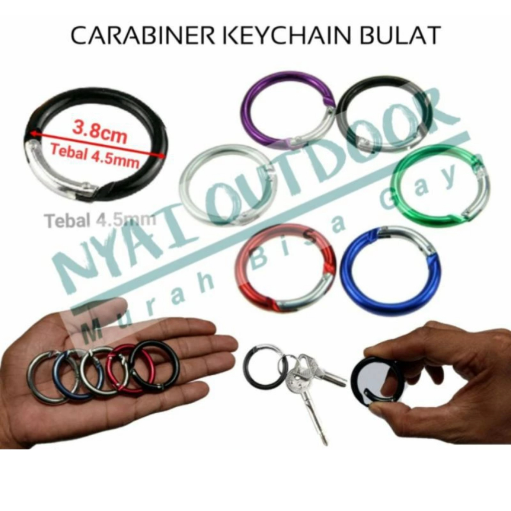 carabiner keychain bulat gantung kunci hammock camping