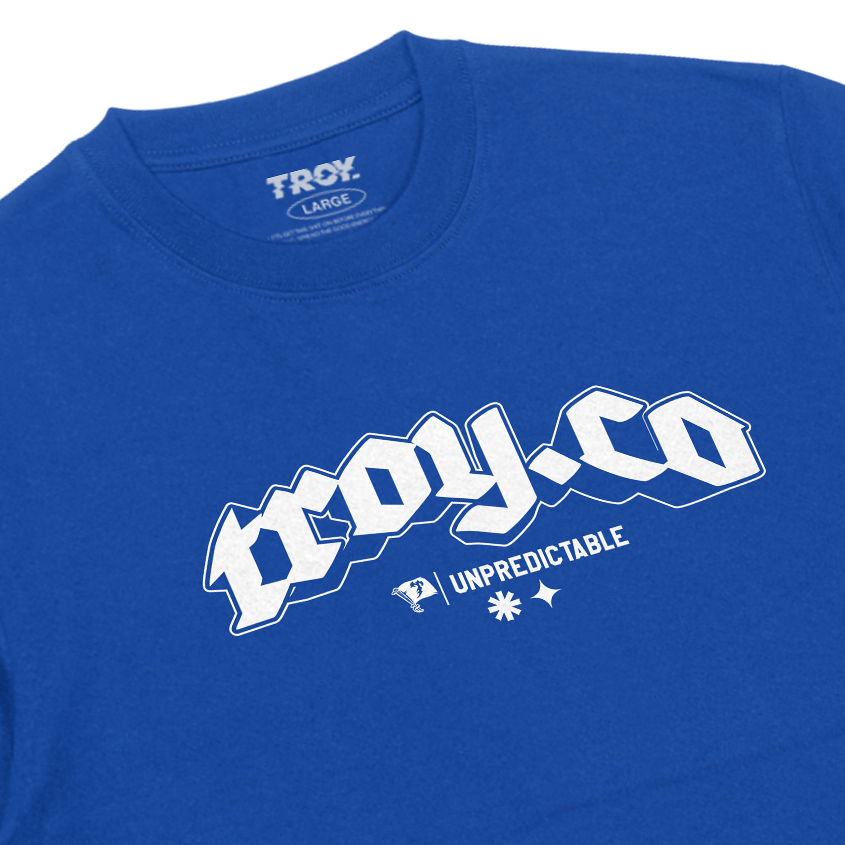 Troy Company Tshirt Royal Blue Unpredictable - Kaos Lengan Pendek Kaos Biru Benhur MTD 2787