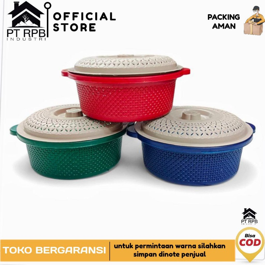Wakul Nasi Diameter 24cm / Tempat Nasi  Tutup Plastik / Boboko Wadah Nasi Plastik
