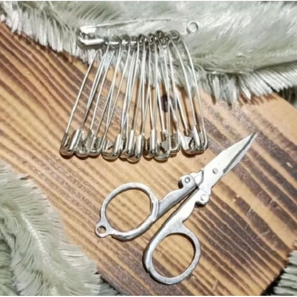 Gunting Lipat Mini Dan Peniti Besar