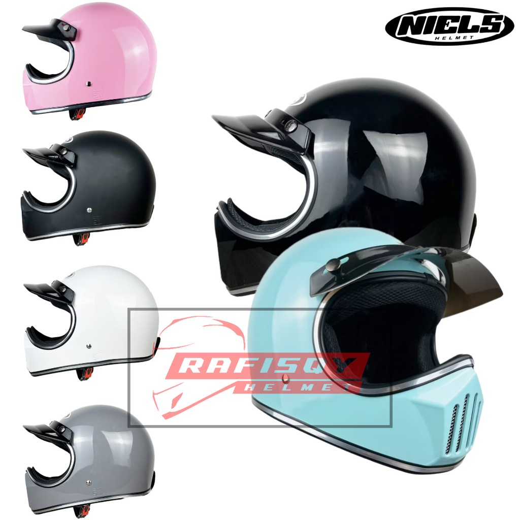 Helm CAKIL retro model fullface | cakil helmet list chrome dewasa SNI