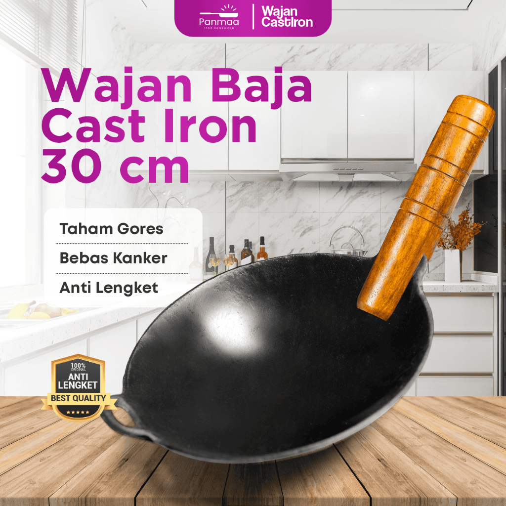 Wajan baja cor 11” (28cm) tebal/wajan nasi goreng bakmi/kuali besi cor/cast iron /wajan penggorengan