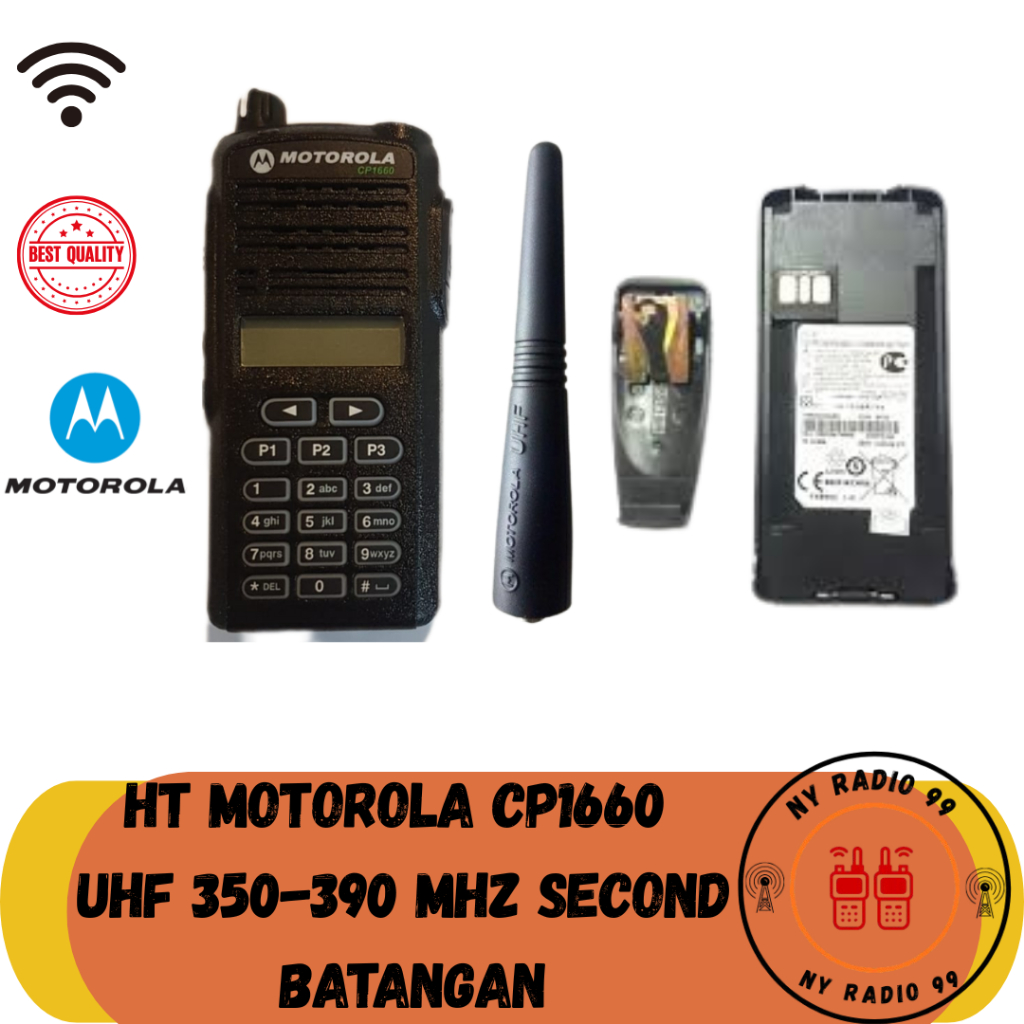 HT Motorola CP 1660 UHF 350 390 Mhz Second Original Tanpa Charger