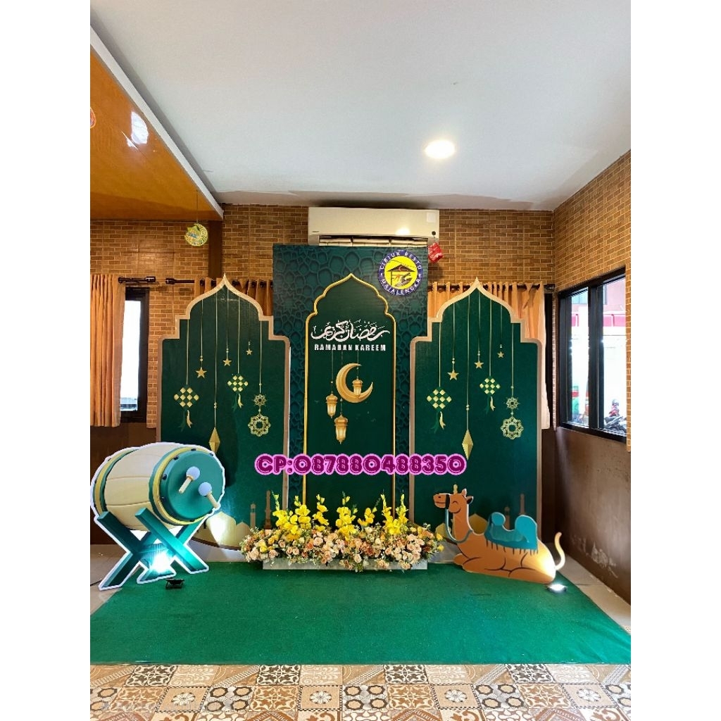 BACKDROP RAMADHAN |DEKORASI KANTOR |DEKOR BUKBER|DEKORASI IDUL FITRI|FOTOBOOTH IDUL FITRI