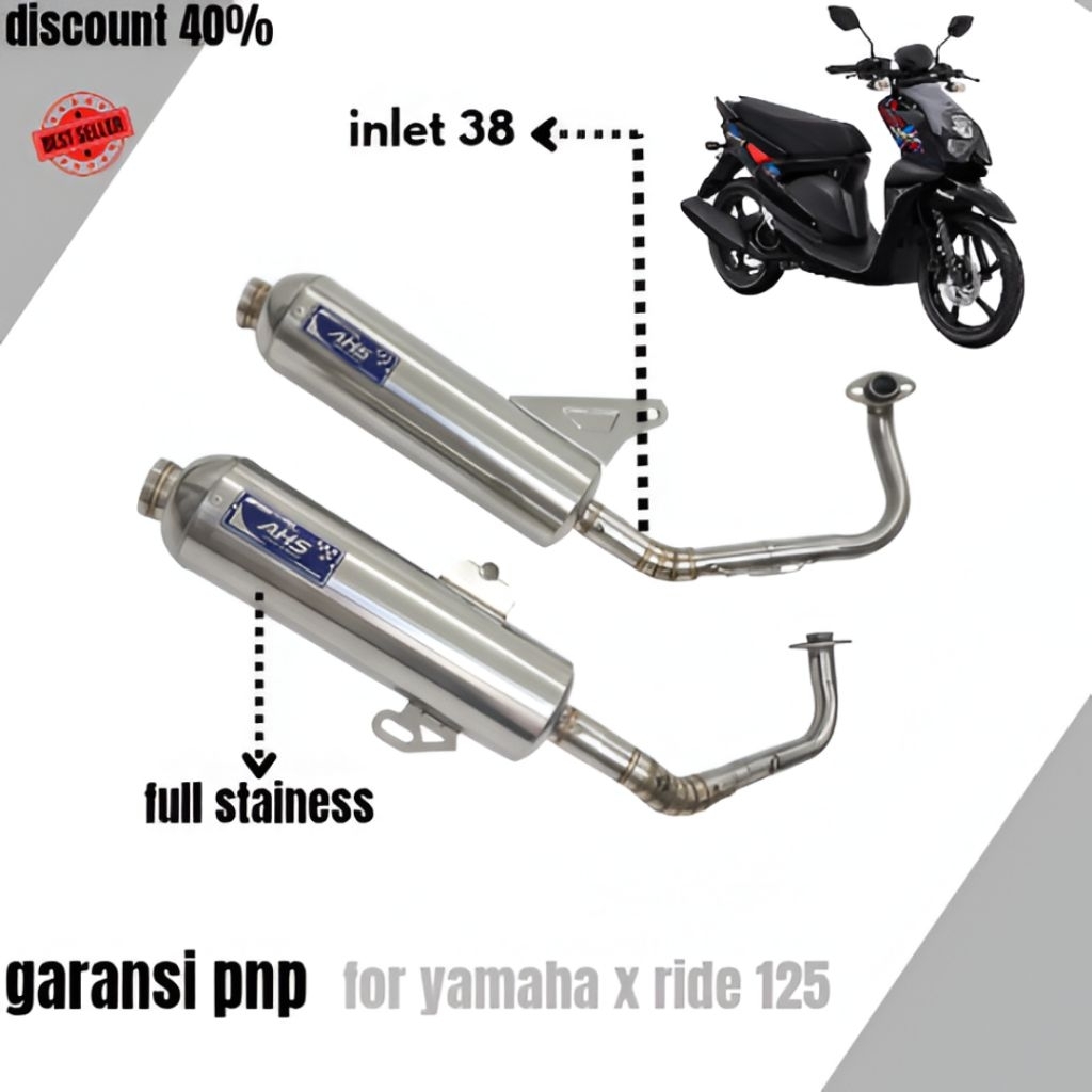 knalpot standar racing moncong shijiro knochi original AHS  yamaha x ride 125