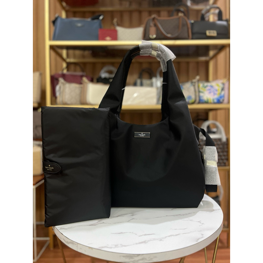 Ks Carter Baby Bag L Tote Nylon Black