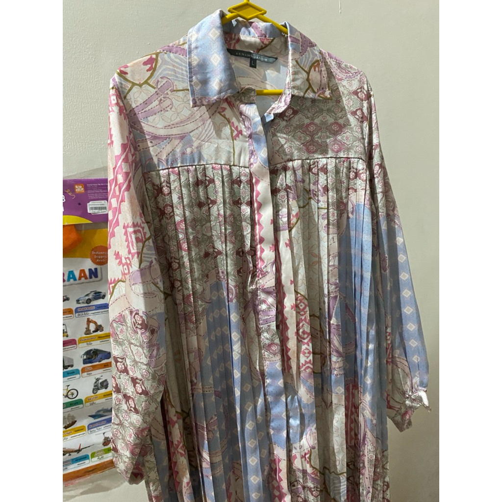 PL DRES FESTIVE PLEATED SHIRT DRESS