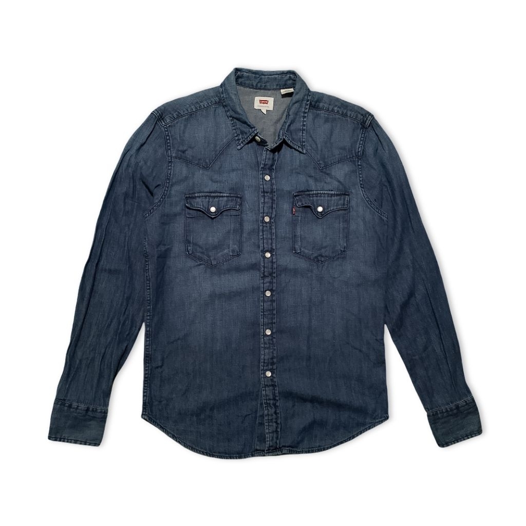levis western snap button denim shirt