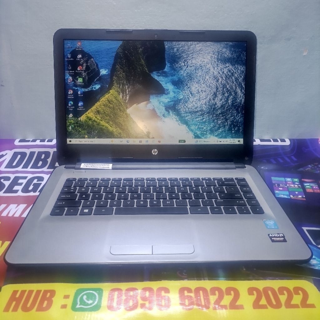 LAPTOP MURAH HP 14 CORE I3-4005U RAM 8GB SSD 128GB HDD 500GB VGA AMD R5 M330