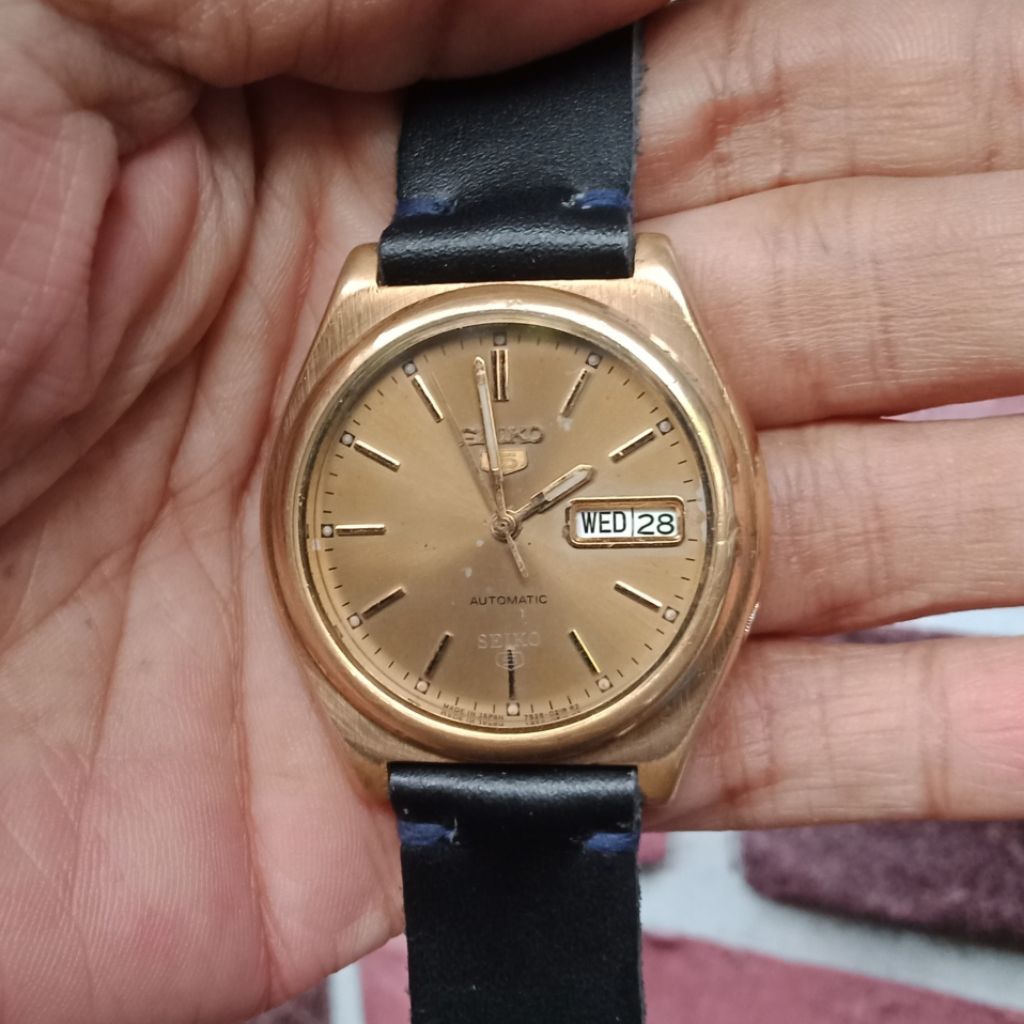 jam tangan Seiko cal 7s26 case micron lapis emas