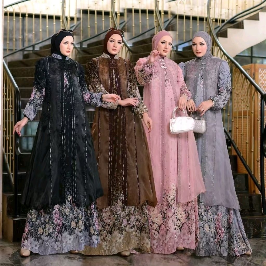 AGITTA GAMIS CERUTY OUTER ORGANZA PLUS HIJAB SEGI 4