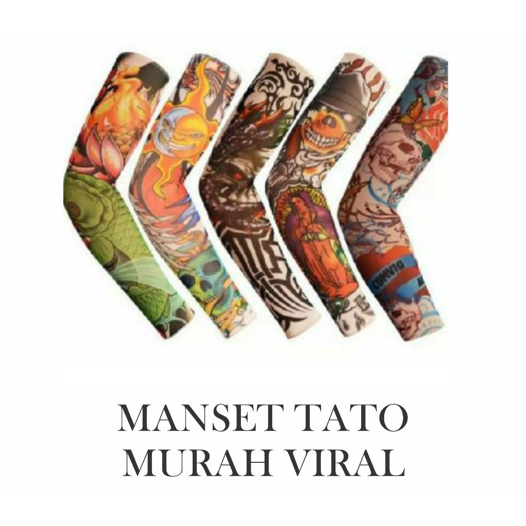 Manset Tangan Lengan Panjang Pria Dewasa Motif Tato Sleeve