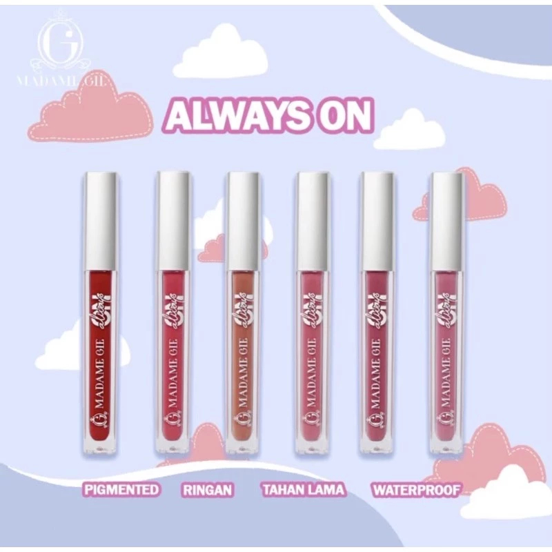 MADAME GIE Always On Lip Cream | Lipcream Matte Lipstick Lipstik