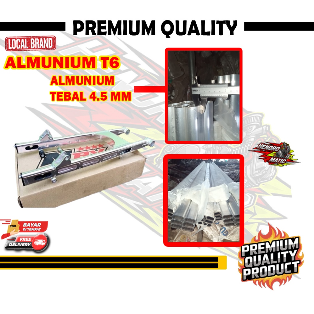Swing Arm Almunium Tiger Asli Herex Arem Alumunium Racing Tiger NRV Coak Silver PNP