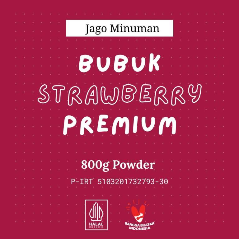 BUBUK MINUMAN RASA STRAWBERRY HALAL POWDER DRINK JAGO MINUMAN