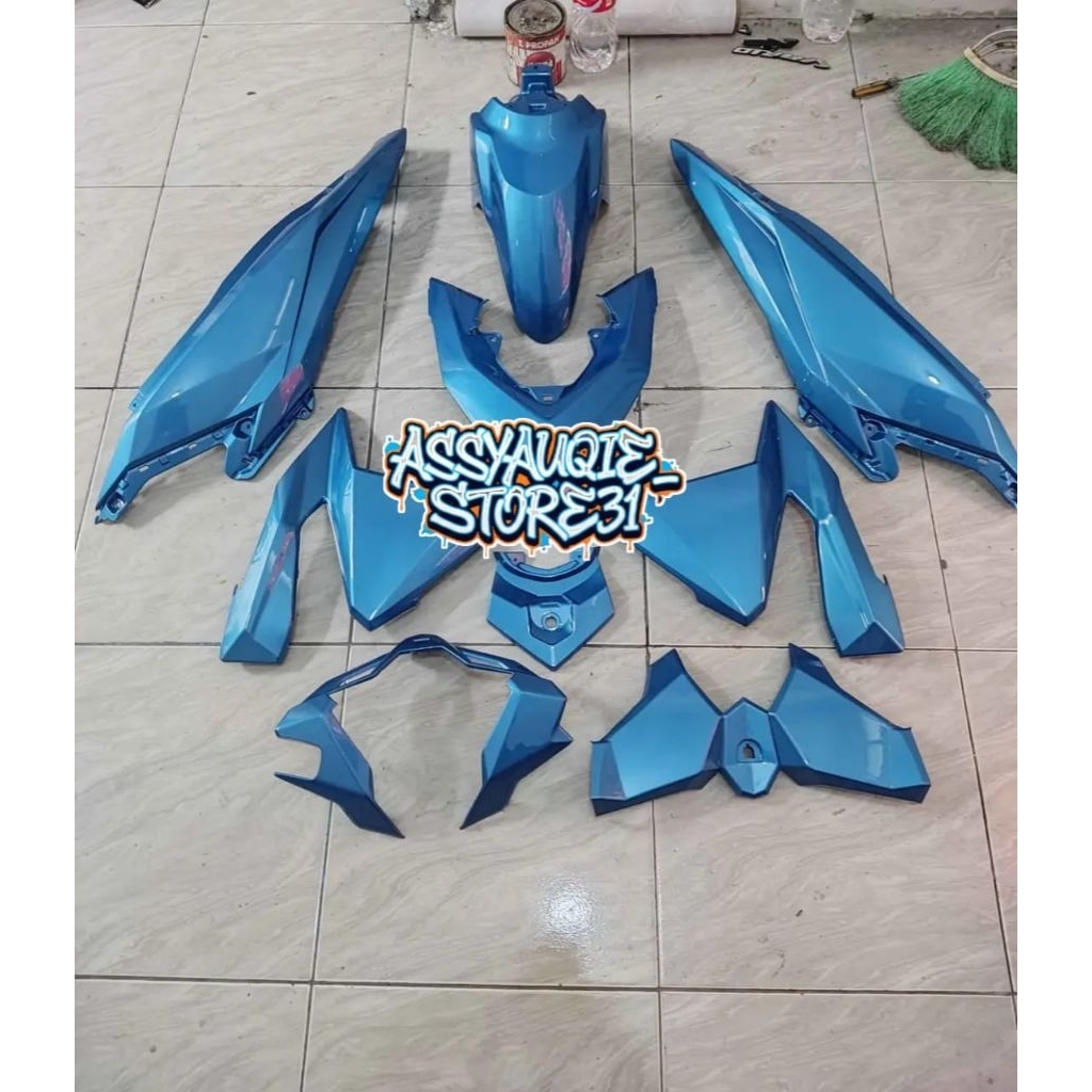 Cover Set Body Halus Honda Vario LED old 125/150 Custom Warna Biru Relaxa