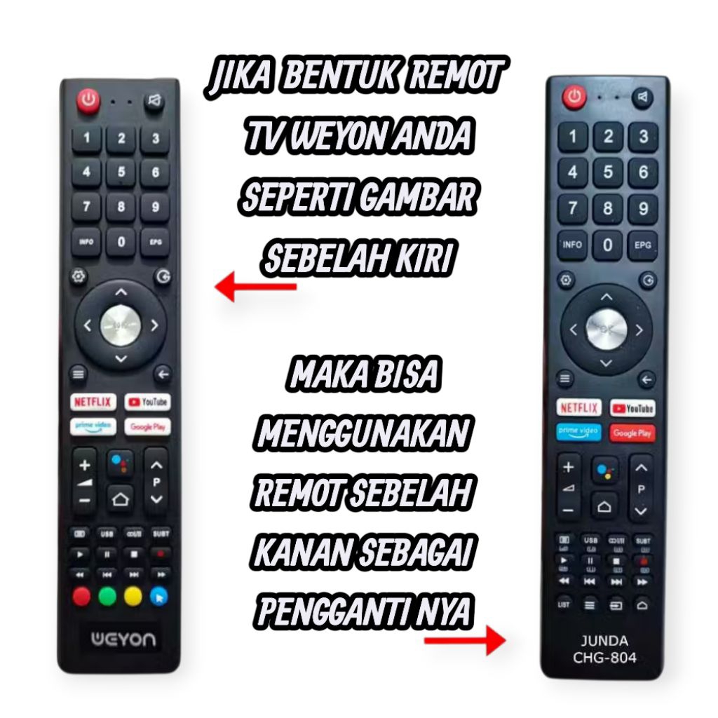 Remote tv Weyon smart tv Remot pengganti tv weyon animax 55inchi