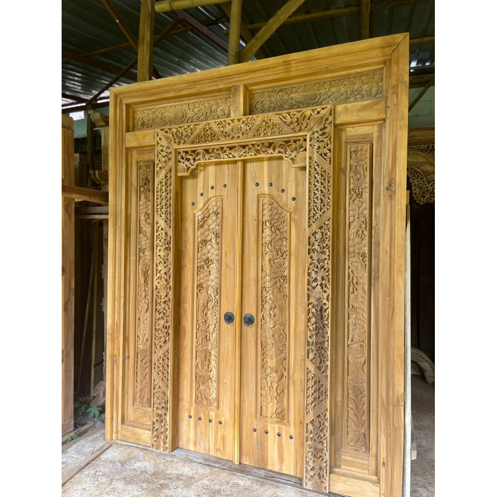 pintu ukir gebyok motif ukiran minimalis jepara