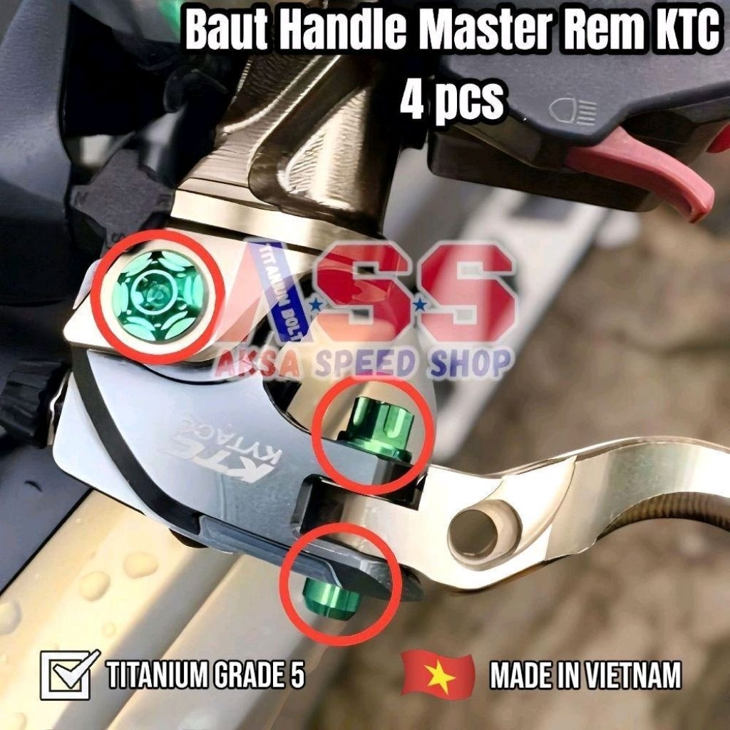 Baut titanium 1 set isi 4 pcs model star master rem KTC