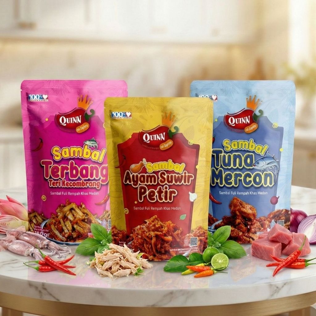 Paket Tiga Sambal Quinn Kitchen Asli Medan Lebih Hemat