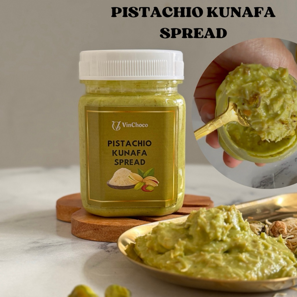coklat dubai, selai pistachio, kunafa pistachio spread, pistachio kunafa spread
