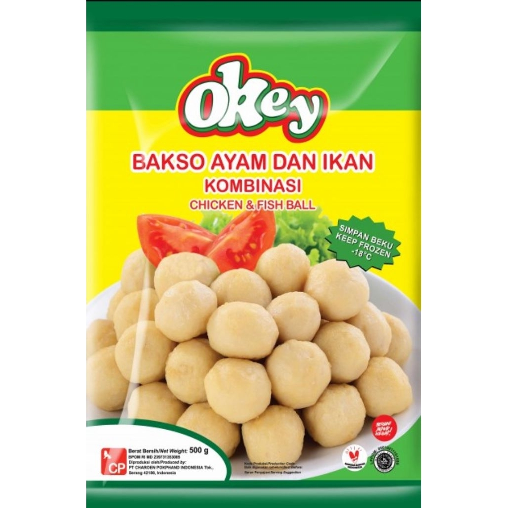 OKEY BAKSO KOMBINASI AYAM DAN IKAN 500GR
