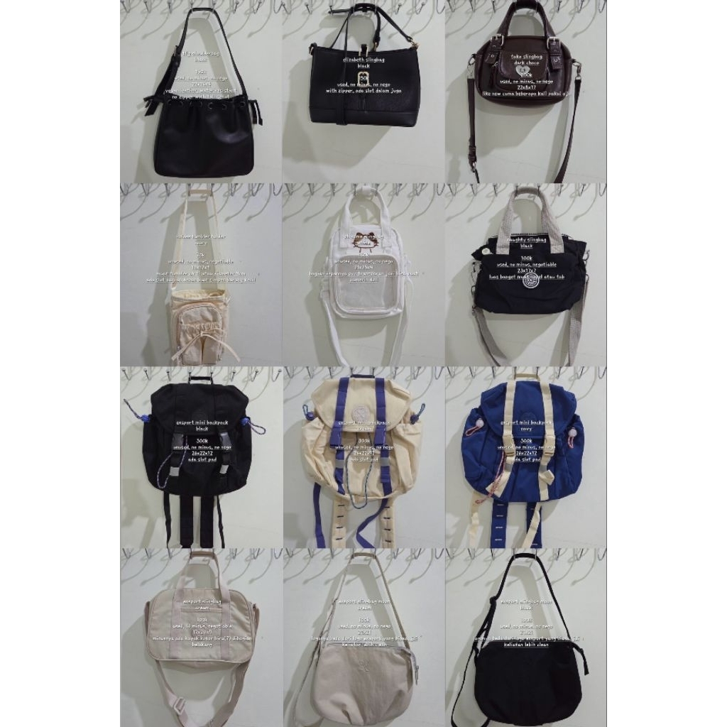 tas shoulderbag slingbag backpack tfg elizabeth tako ohsome naughty exsport new preloved (cek desc b