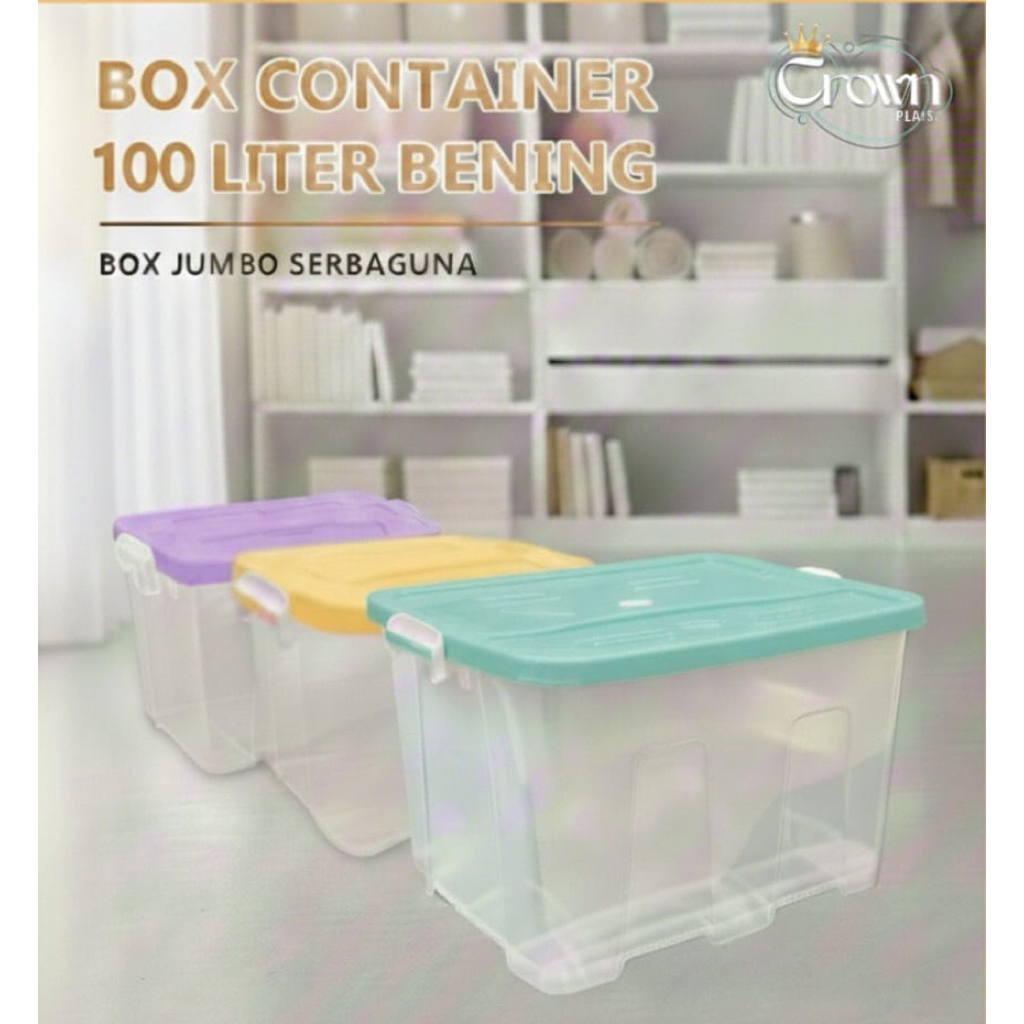 BOX CONTAINER 100 LITER BENING + RODA - BOX PENYIMPANAN / CONTAINER BOX
