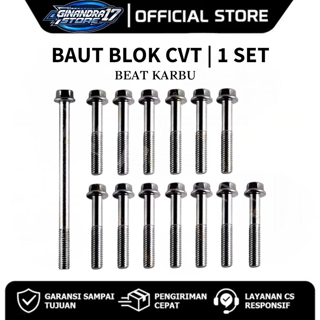 Baut Blok CVT 1 SET Honda Beat karbu 2008-2012 / Baut CVT 1SET Motor Beat karbu