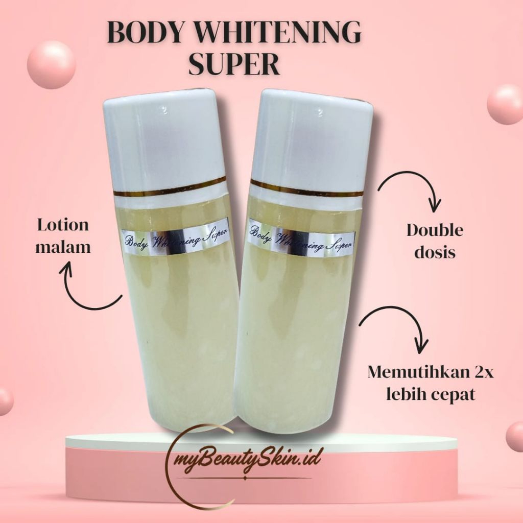 HB Whitening Super Body Lotion Malam Pemutih Badan Ampuh Memutihkan 2x Lebih Cepat
