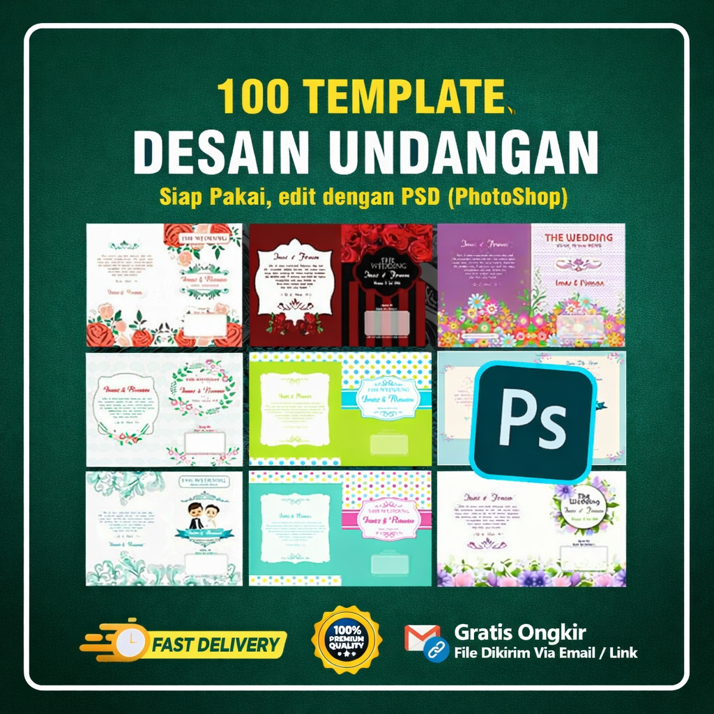 100+ Template Desain PSD Undangan Pernikahan Wedding Photoshop