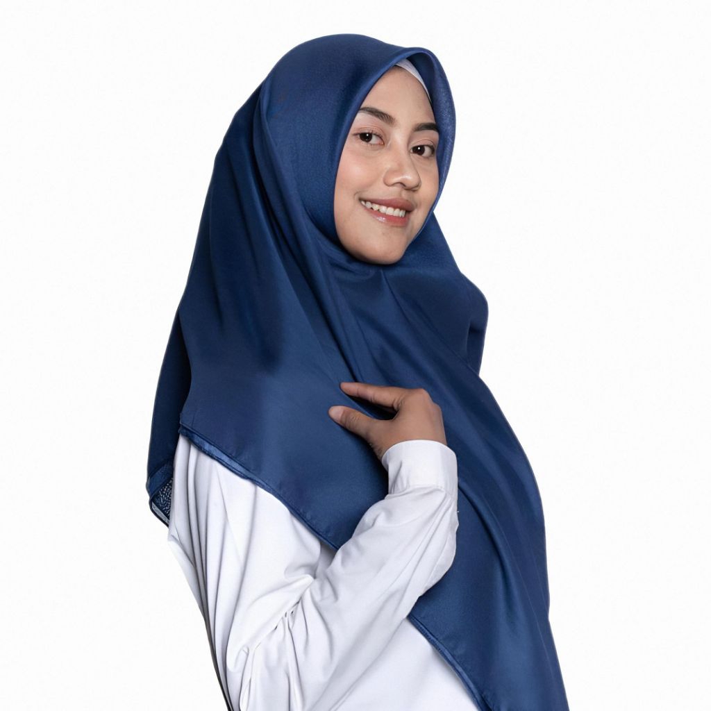 Kerudung Segi Empat SMP Navy Biru Dongker